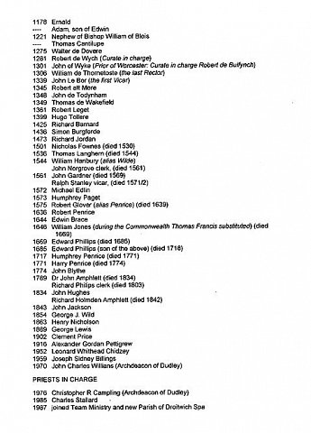 Rectors and Vicars of St Augustine