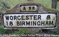 8 miles from Worcester milestone - A38 Rashwood